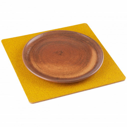 Cork placemats EcoCMK, Yellow, square, set of 2 pieces