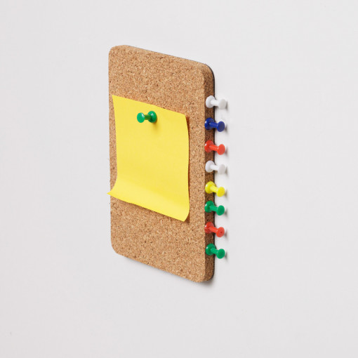 Cork postcard notice board EcoCMK, with self-adhesive push pins, 15x10cm, set of 3 pieces