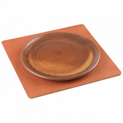 Cork placemats EcoCMK, Red square, set of 2 pieces