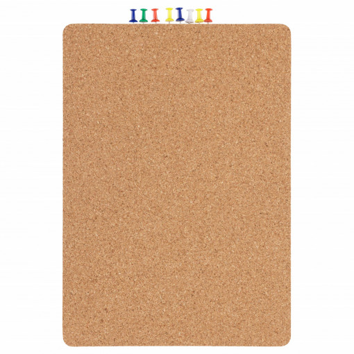 A4 cork pinboard EcoCMK, with self -adhesive cork and push pins