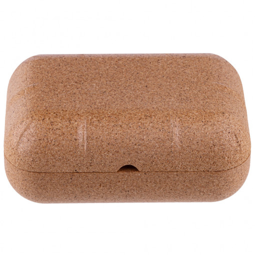 Soap Dish EcoCMK, for travel, rectangular, natural cork