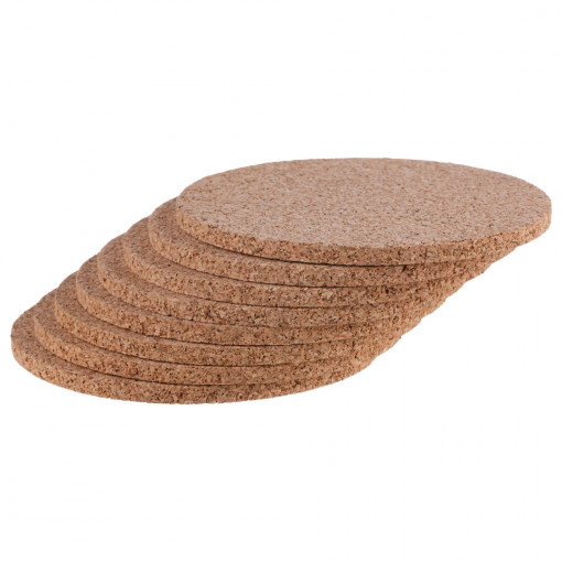 Suport pahare din pluta, round, Ø10cm, set 8buc