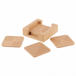 Coasters EcoCMK Quadrado, made of natural cork, set 6 pieces - Img 3