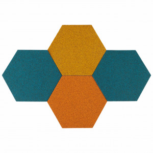 Cork hexagon Wall Tiles EcoCMK Yellow, self-adhesive, 21x18cm/7mm - Img 4
