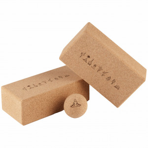 EcoCMK YOGA Design block set, 2 yoga blocks and 1 cork ball, for yoga, massage - Img 2