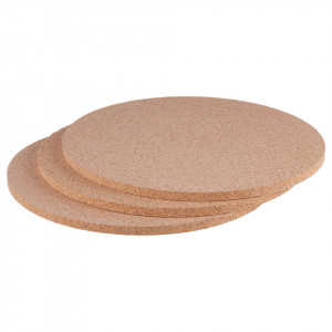 Hot pad EcoCMK Large, natural cork, round , Ø29cm, set 3 pieces - Img 1