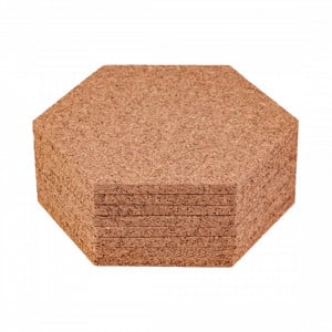 Suport pahare EcoCMK, din plută, hexagonal, set 8buc - Img 2