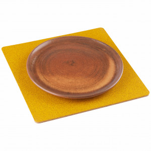 Cork placemats EcoCMK, Yellow, square, set of 2 pieces - Img 1