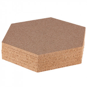 Hexagon Cork Pin board, with self-adhesive, push pins, set of 8pcs - Img 5