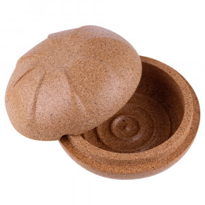 Soap Dish EcoCMK, for travel, round, natural cork - Img 1