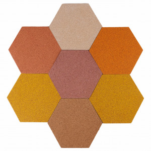 Cork hexagon Wall Tiles EcoCMK Red, self-adhesive, 21x18cm/7mm - Img 4