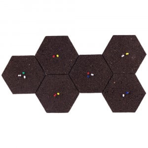 Hexagon Black Cork Pin board eco CMK, with self-adhesive, push pins, set of 8pcs - Img 4