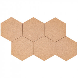 Hexagon Cork Pin board, with self-adhesive, push pins, set of 8pcs - Img 6