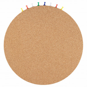 Round notice board EcoCMK, made of self -adhesive cork, with push pins, Ø29cm - Img 1