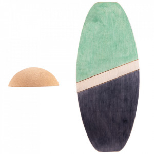Balance board EcoCMK Green, set board with cork hemisphere, 77x33cm - Img 6