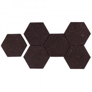 Black cork hexagons EcoCMK , self-adhesive, set of 6pcs - Img 1
