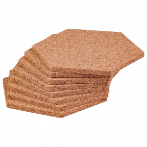 Cork Coasters EcoCMK, hexagonal, set of 8 pieces - Img 1