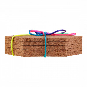 Cork Coasters, Hexagonal, set of 5 pieces - Img 2