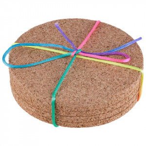 Cork Coasters, round, Ø10cm, set of 5 pieces - Img 1