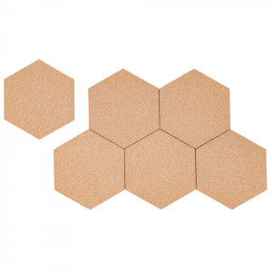 Hexagon Cork Pin board, with self-adhesive,  set of 6pcs - Img 2