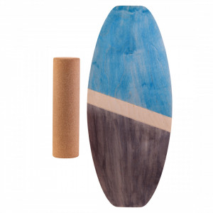 Balance board EcoCMK Marine, set placă de echilibru cu cilindru din plută, 77x33cm - Img 1