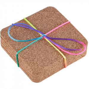 Cork Coasters, square, Ø10cm, set of 5 pieces - Img 1