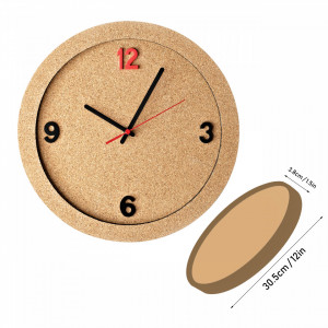 Wall clock EcoCMK, 30 cm, made of natural cork - Img 4