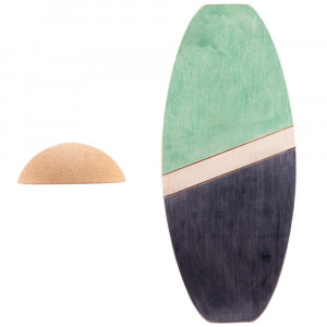 Balance board EcoCMK Green, set board with cork hemisphere, 77x33cm - Img 1