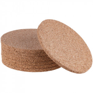 Cork Coasters EcoCMK, round, Ø10cm, set of 8 pieces - Img 2