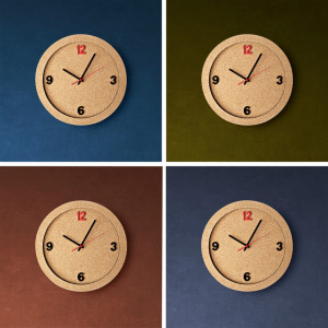 Wall clock EcoCMK, 30 cm, made of natural cork - Img 5