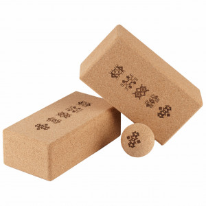 Yoga blocks Set EcoCMK AZTEC Design, 2 cork blocks and 1 cork ball, for yoga, massage - Img 2