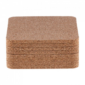 Cork Coasters, square, 8x8cm, set 10 pieces - Img 1