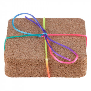 Cork Coasters, square, Ø10cm, set of 5 pieces - Img 2