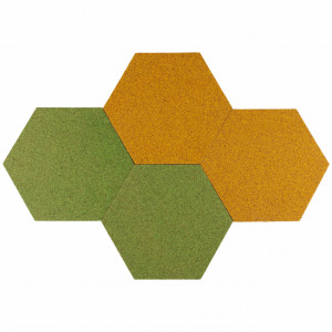 Cork hexagon Wall Tiles EcoCMK Green, self-adhesive, 21x18cm/7mm - Img 4