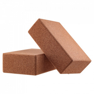 Cork Yoga Block EcoCMK Large, natural cork, 22.5x15x7.5cm, set 2 pieces - Img 1