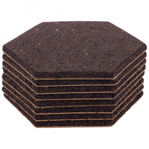 Black cork hexagons EcoCMK , self-adhesive, set of 6pcs - Img 5
