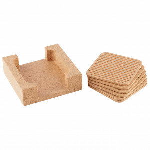 Coasters EcoCMK Quadrado, made of natural cork, set 6 pieces - Img 1