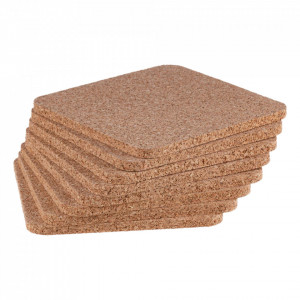 Cork Coasters, square, 8x8cm, set 10 pieces - Img 2