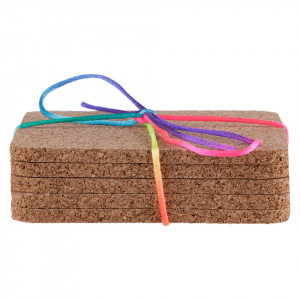 Cork Coasters, square, Ø10cm, set of 5 pieces - Img 3