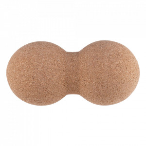 Cork Peanut Duoball massage roller for yoga, pilates,  physiotherapy, 16x8cm