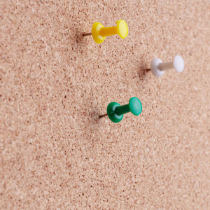 Hexagon Cork Pin board, with self-adhesive, push pins, set of 8pcs - Img 2