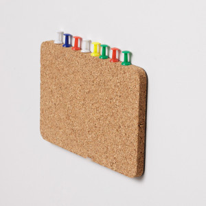 Postcard cork magnetic bulletin board EcoCMK, push pins, 15x10cm, set of 3 pieces - Img 1