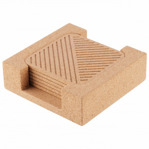 Coasters EcoCMK Quadrado, made of natural cork, set 6 pieces - Img 2