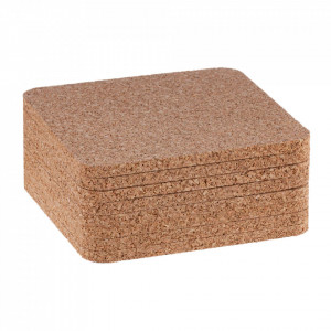 Cork Coasters, square, 8x8cm, set 10 pieces - Img 3