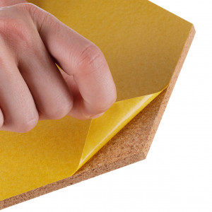 Cork hexagon Wall Tiles EcoCMK Yellow, self-adhesive, 21x18cm/7mm - Img 3