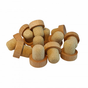Dopuri din plută si lemn pentru spirtoase, vin, sucuri, tip T, 27x23(34x12)mm, set 25buc