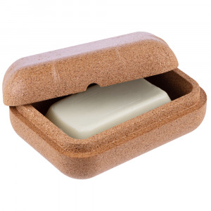 Soap Dish EcoCMK, for travel, rectangular, natural cork - Img 3