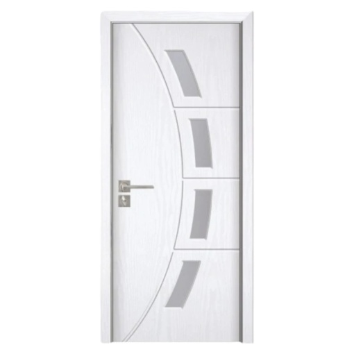 Интериорна врата от MDF Novo Doors ND508, рамка от масивна дървесина, пясъкоструйно стъкло, КОМПЛЕКТЕН КОМПЛЕКТ, Чукче, дръжки и панти са включени