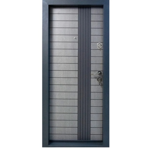 Метална апартаментна врата с изолация и прозорец Novo Doors First Class NDS14, Отваряне ляво-дясно, Размер 200X88 cm, Плоча 1.2 mm, Плоча 1.2 mm, Пълен комплект, Антрацитно сиво