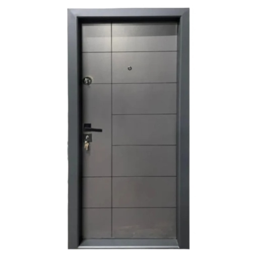 Метална врата за апартамент с изолация и прозорец Novo Doors First Class NDS304, ляво отваряне, дясно отваряне, размер 200X88 cm, дъска 1,2 mm, дъска 1,2 mm, пълен комплект, антрацитно сиво